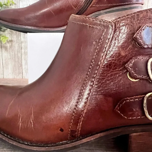 Matisse Brown Leather Buckle Boots 6 - Picture 3 of 8